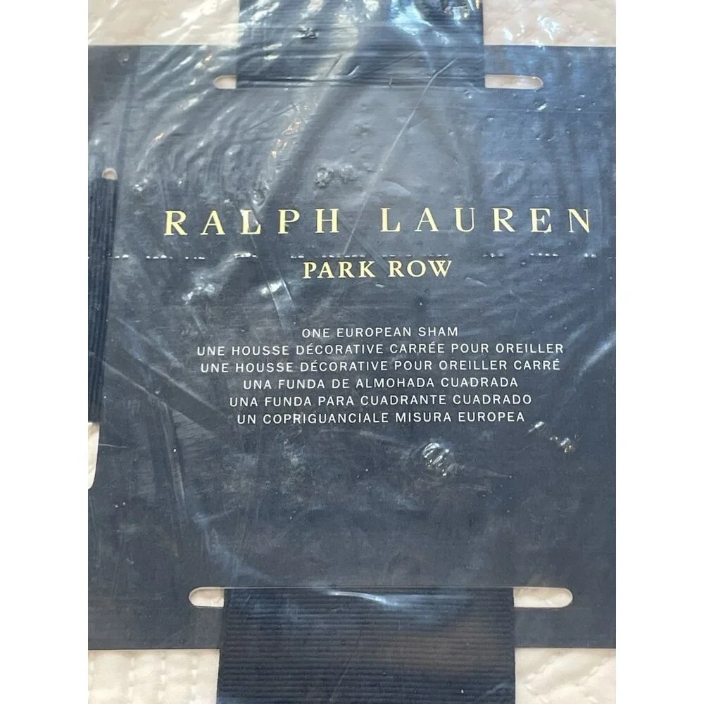 NEW $300 Ralph Lauren Elysia Euro Sham Chic Cream Park Row Quilted